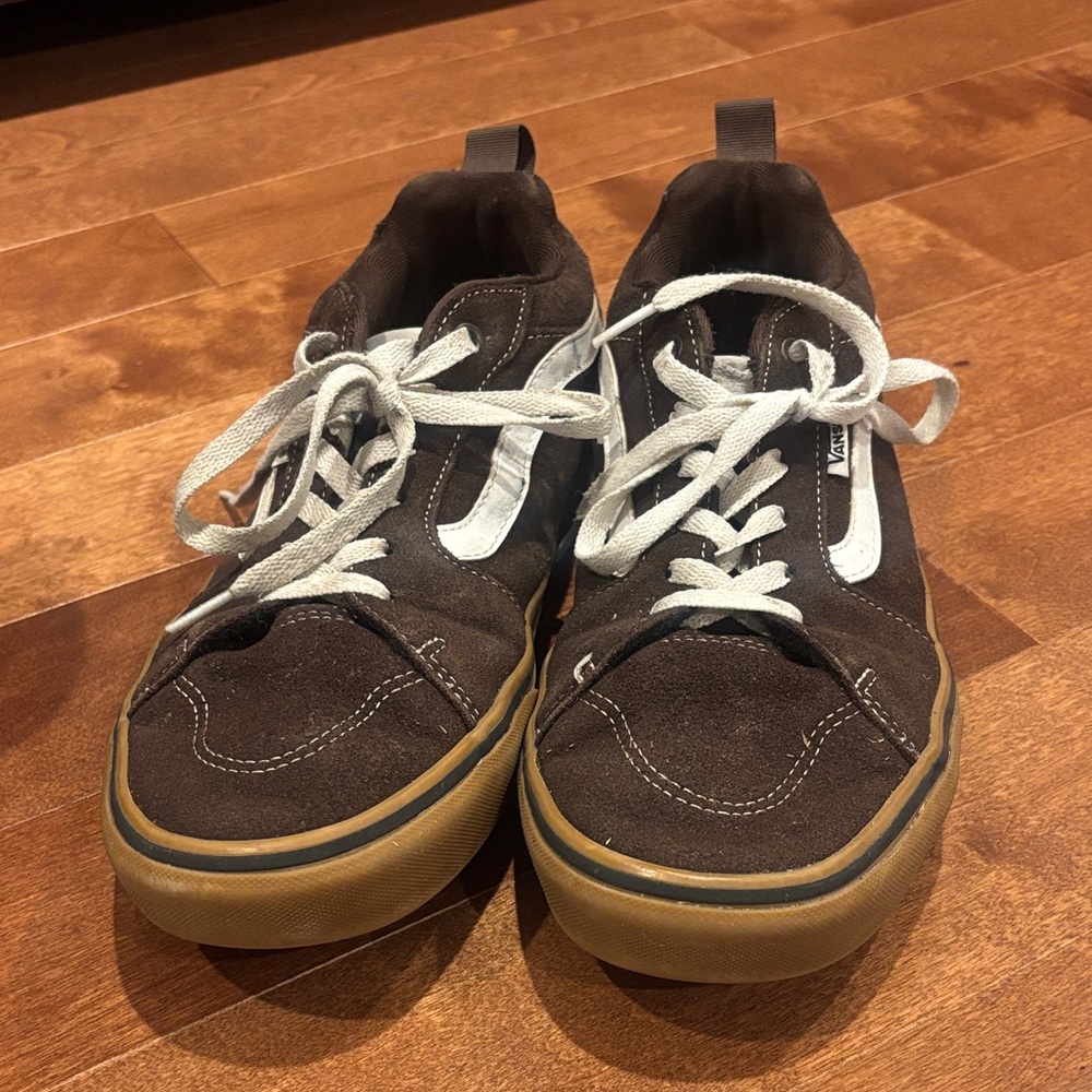 Brown and White Vans 10.5